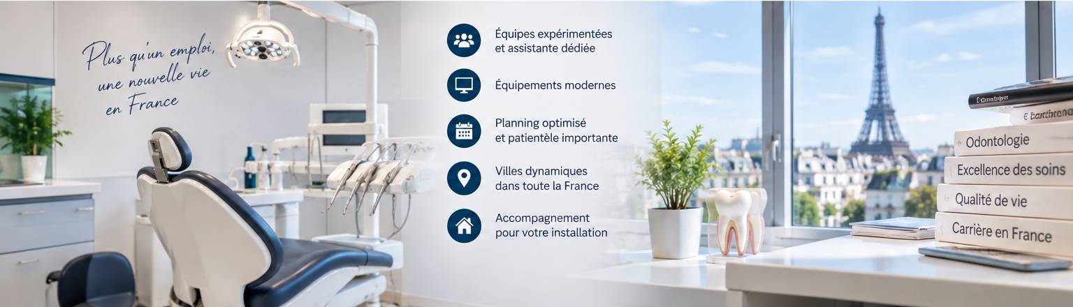 Travailler comme chirurgien-dentiste dans une clinique moderne en France
