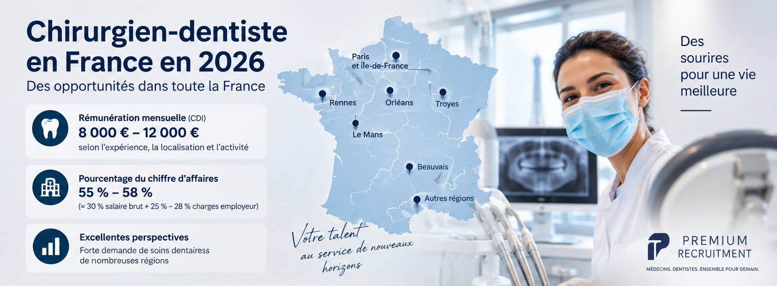 Salaire et rémunération d'un chirurgien-dentiste en France en 2026