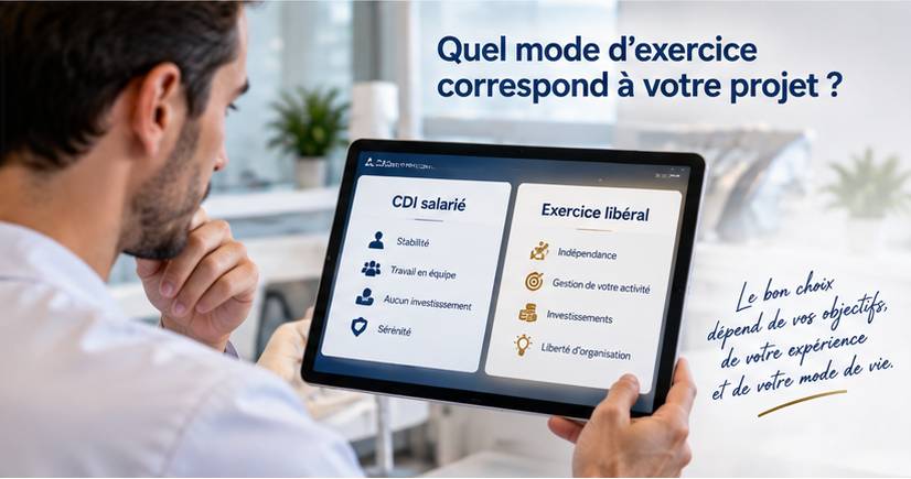 Choisir entre CDI salarié et exercice libéral comme chirurgien-dentiste